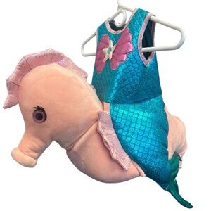Mermaid Riding Seahorse Plush 3D Ride-Along
Costume Pretend Play Size 3T NWOT